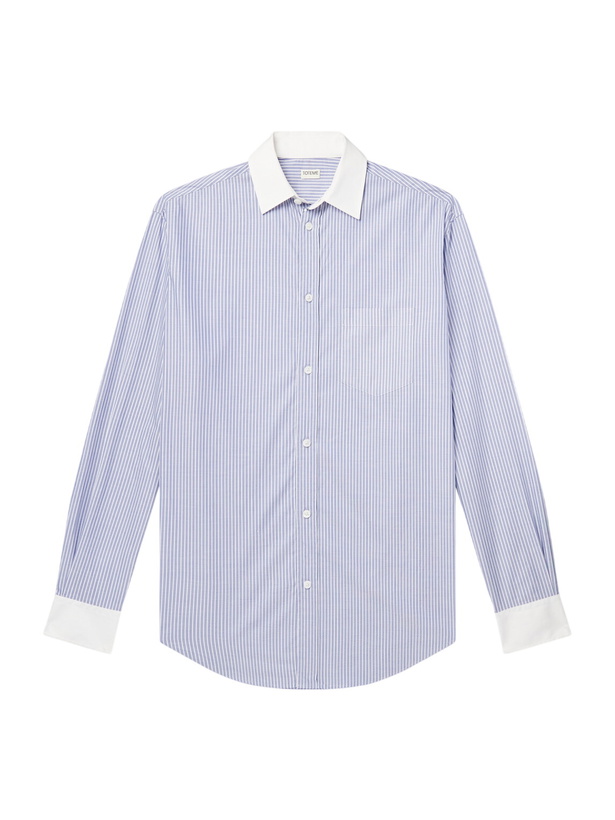 Photo: TOTEME - Striped Cotton-Poplin Shirt - Blue