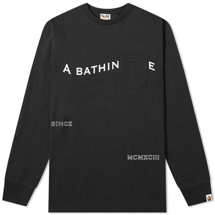 Photo: A Bathing Ape Long Sleeve Ink Print Relaxed Tee