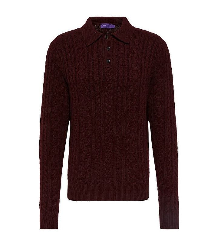 Photo: Ralph Lauren Purple Label Cable-knit cashmere polo sweater