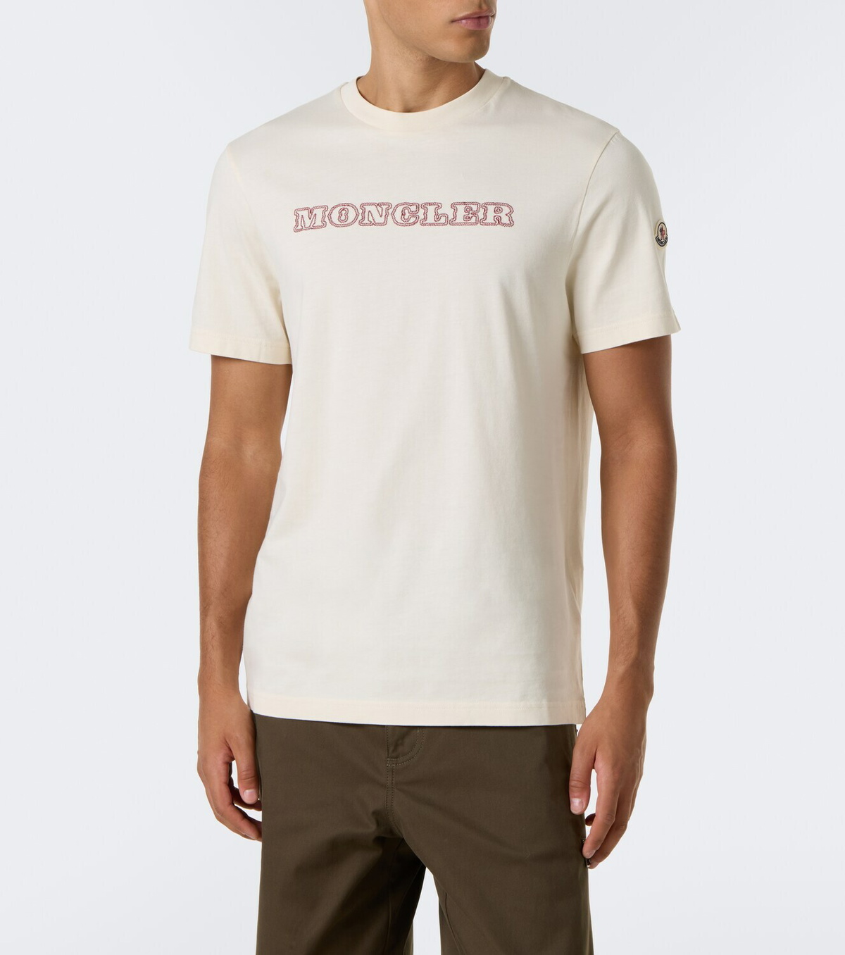 Moncler Logo embroidered cotton jersey T-shirt