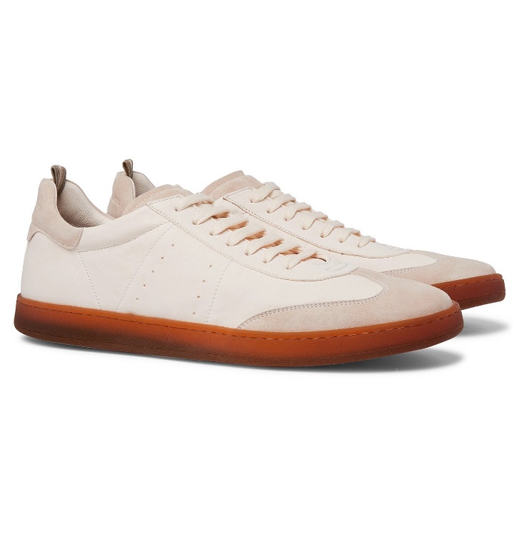 Photo: Officine Creative - Kombo Nubuck-Trimmed Leather Sneakers - Neutrals