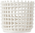 ferm LIVING Off-White Large Braided Ceramic Basket