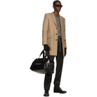 Saint Laurent Beige and Black Jacquard Leopard Sweater