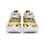 Versace Yellow and Black Barocco Chain Reaction Sneakers