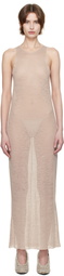 Gabriela Coll Garments Taupe No.303 Maxi Dress