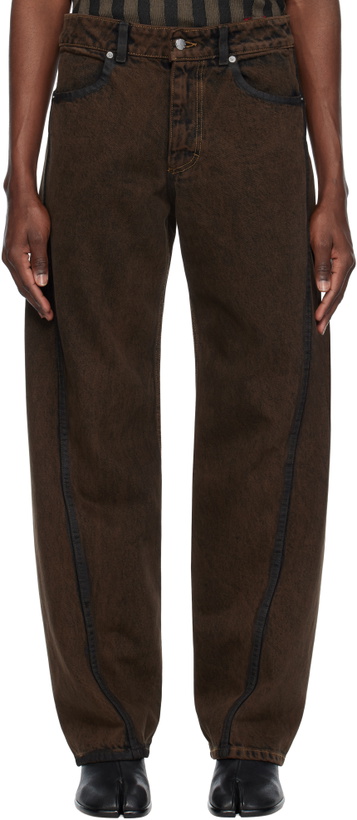 Photo: Eckhaus Latta Brown Bend Jeans