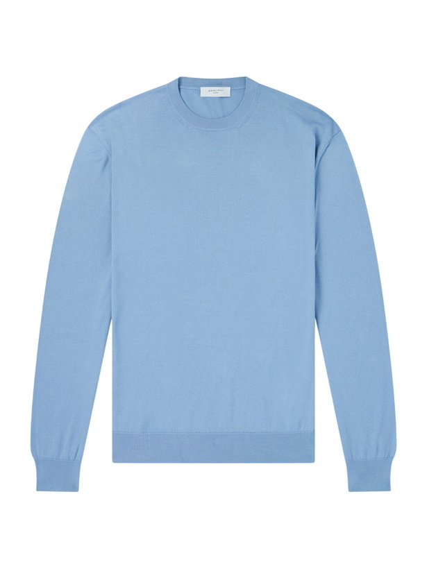Photo: Boglioli - Cotton-Jersey Sweater - Blue