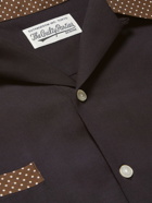 Wacko Maria - Camp-Collar Polka Dot-Trimmed Lyocell Shirt - Black