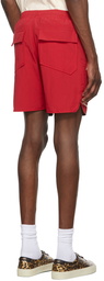 Rhude Red Nylon Shorts