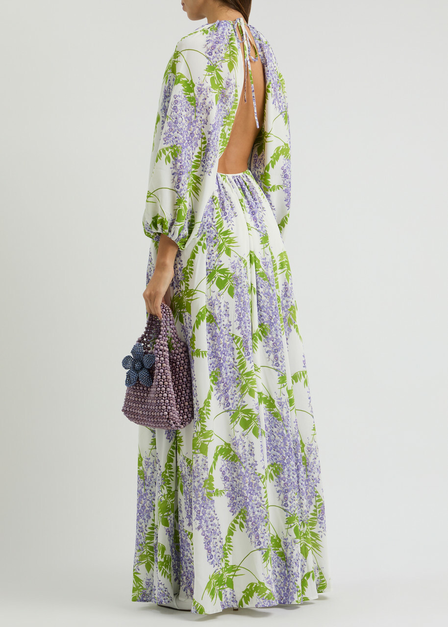 Bernadette Fran Floral-print Maxi Dress Cream