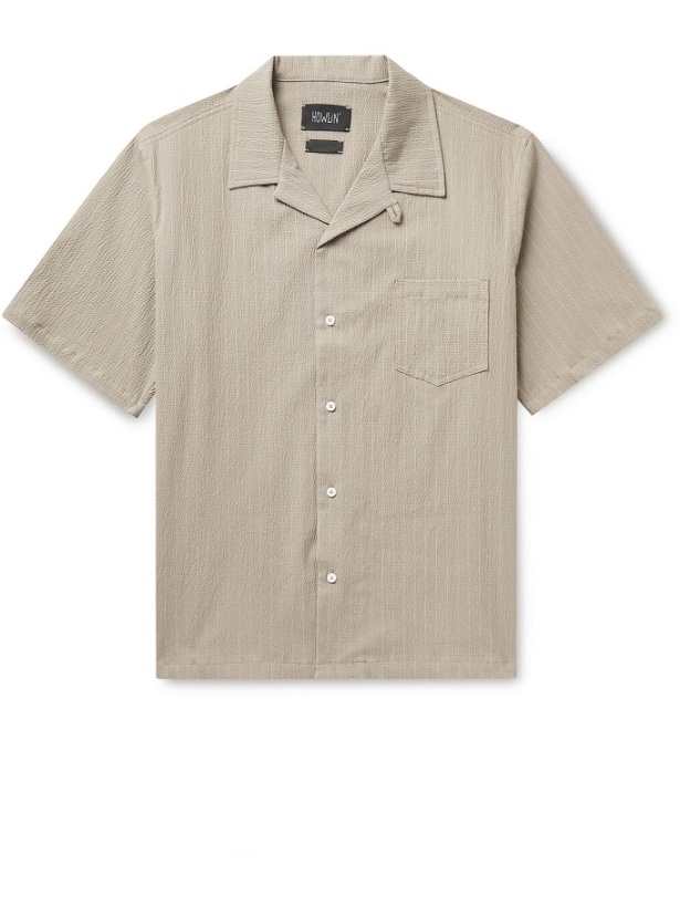 Photo: HOWLIN' - Cocktail Camp-Collar Checked Cotton-Blend Ripstop Shirt - Brown