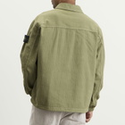 Stone Island Men's Cotton Herringbone Zip Shirt Jacket in Laurel Green