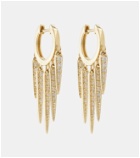 Sydney Evan Fringe Huggie 14kt gold hoop earrings with diamonds