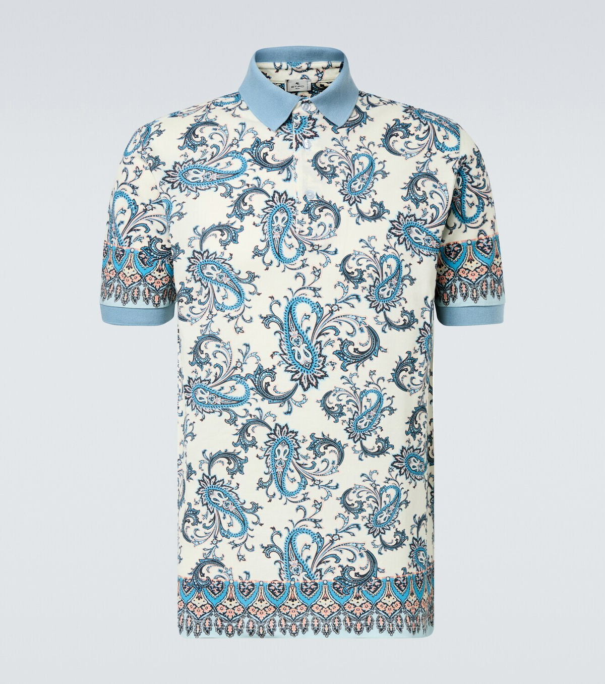 Etro Paisley cotton piqué polo shirt