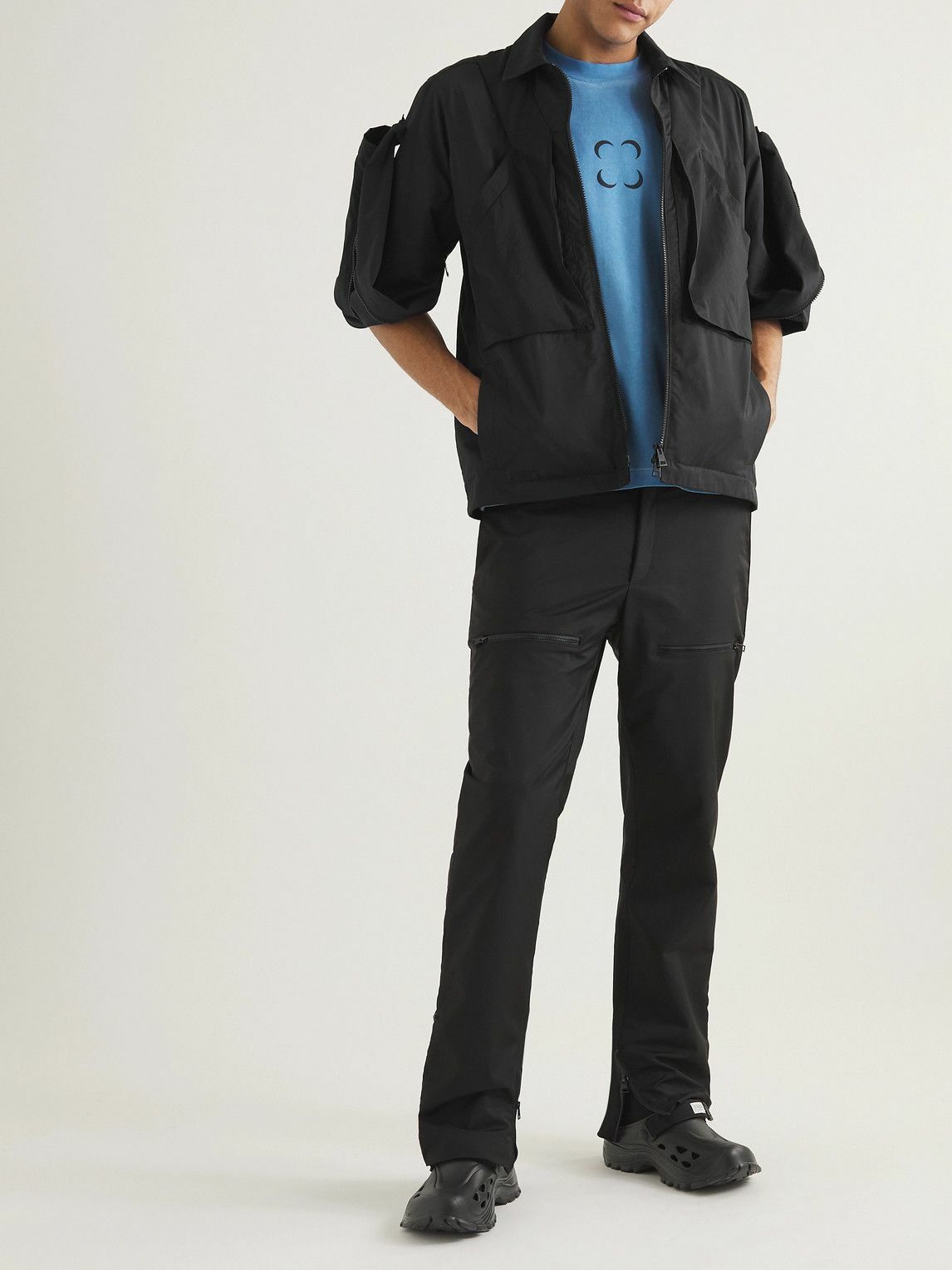 SAIF UD DEEN - Panelled Cotton-Blend Canvas Jacket - Black