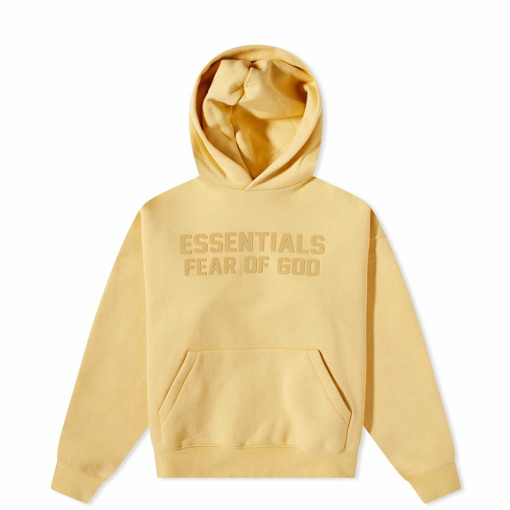 Photo: Fear of God ESSENTIALS Kids Popover Hoody in Light Tuscan