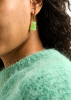Crystal Haze Fizzy Nostalgia Bear 18kt Gold-plated Hoop Earrings - Green - One Size