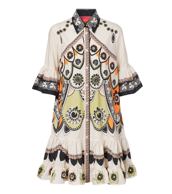 Photo: La DoubleJ Printed tiered cotton poplin minidress