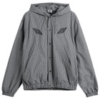 Umbro by Slam Jam Men's Gingham Masked Hooded Shirt Jacket in Coffee Brown/White/Black