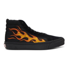 Vans Black and Orange WTAPS Edition Flame OG Sk8-Hi LX Sneakers