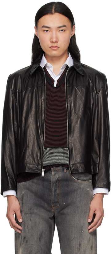 Photo: Enfants Riches Déprimés Black Western Sharp Shoulder Leather Jacket