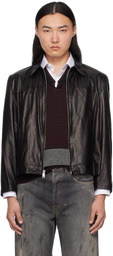 Enfants Riches Déprimés Black Western Sharp Shoulder Leather Jacket