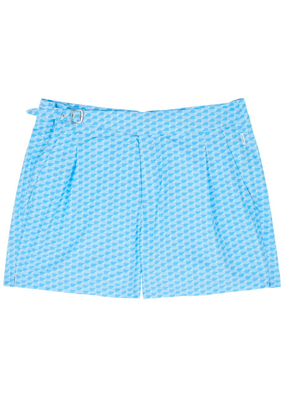 Gusari The London Printed Shell Swim Shorts Blue