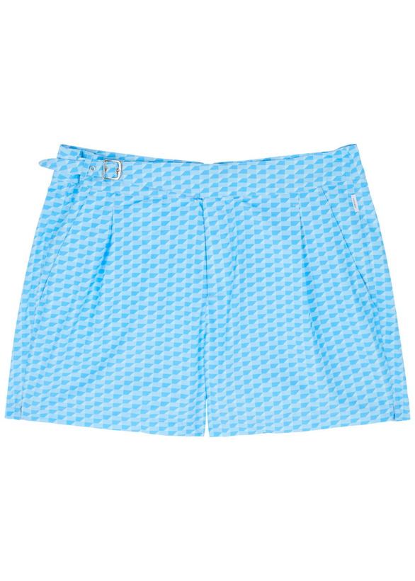 Photo: Gusari The London Printed Shell Swim Shorts Blue