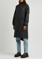 Rains Fishtail Hooded Rubberised Parka, Parka, Black, Storm Flap
