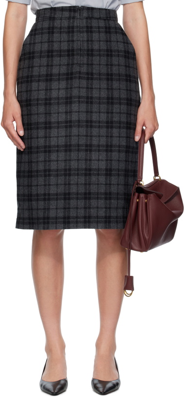Photo: WILLY CHAVARRIA Gray Zipped Midi Skirt