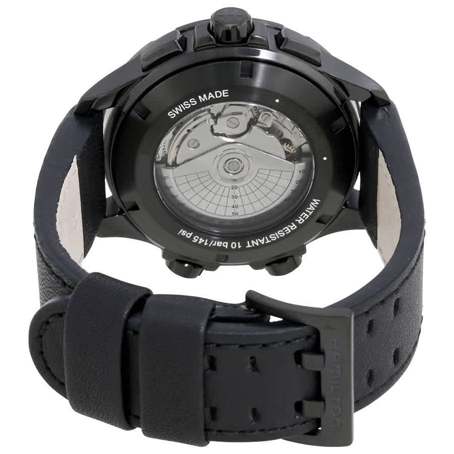 Hamilton Khaki Aviation X-Wind Lefty Automatic Mens Chronograph Leather Watch H77736733