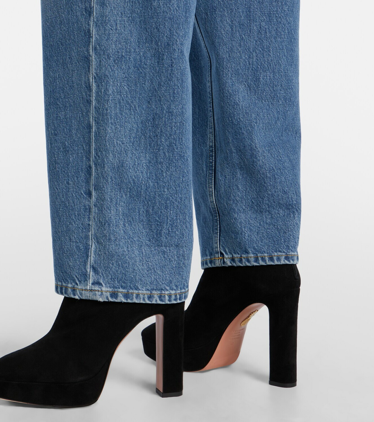 Aquazzura Martine 110 suede platform ankle boots