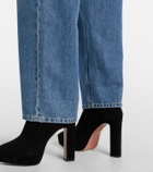 Aquazzura Martine 110 suede platform ankle boots
