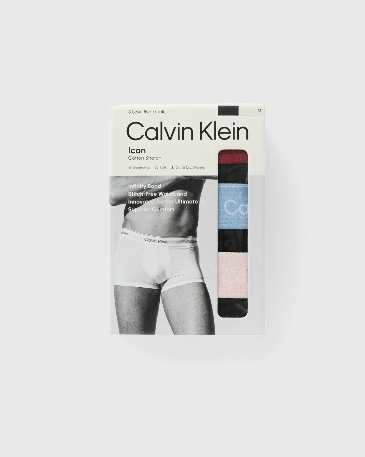 Calvin Klein Underwear Icon Cotton Stretch 3 Trunks Black Mens Boxers & Brief