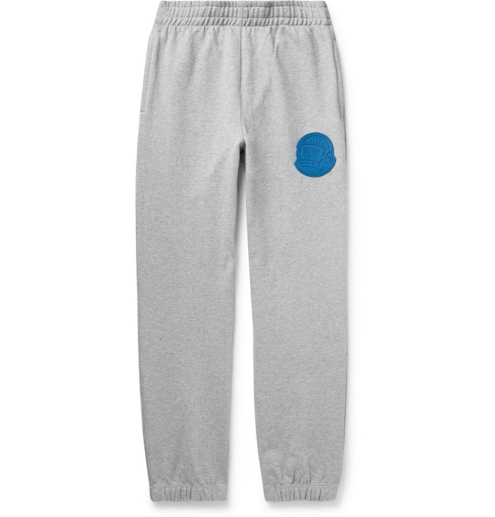 Photo: Billionaire Boys Club - Tapered Logo-Appliquéd Mélange Loopback Cotton-Jersey Sweatpants - Gray