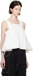 We11done White Paneled Denim Tank Top