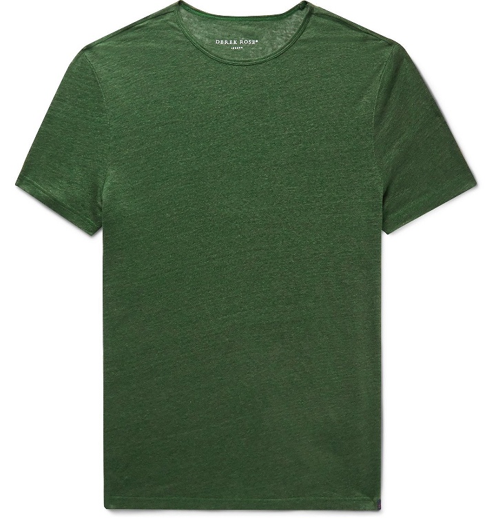 Photo: Derek Rose - Jordan Slub Linen T-Shirt - Green