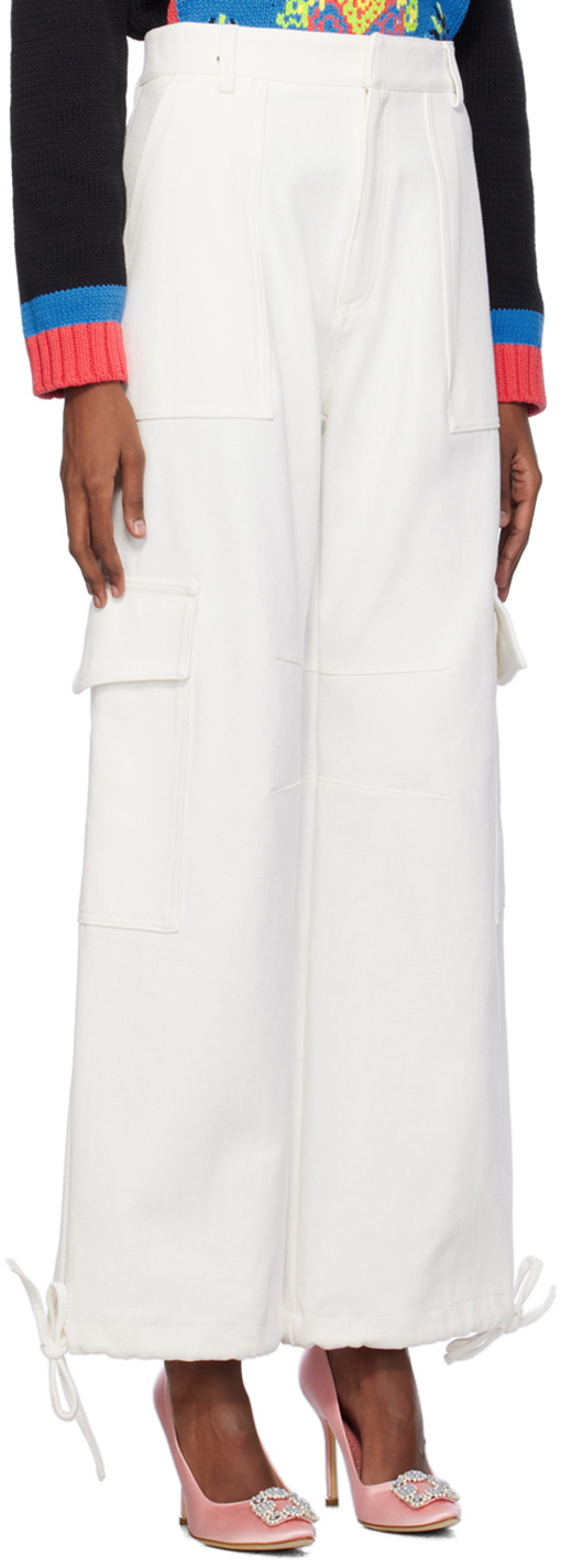Moschino White Embroidered Jeans