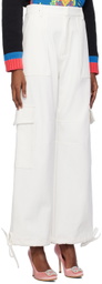 Moschino White Embroidered Jeans