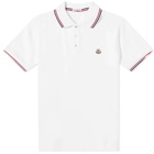 Moncler Men's Classic Logo Polo Shirt in White