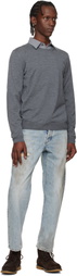 BOSS Gray Slim-Fit Merino-Wool Sweater