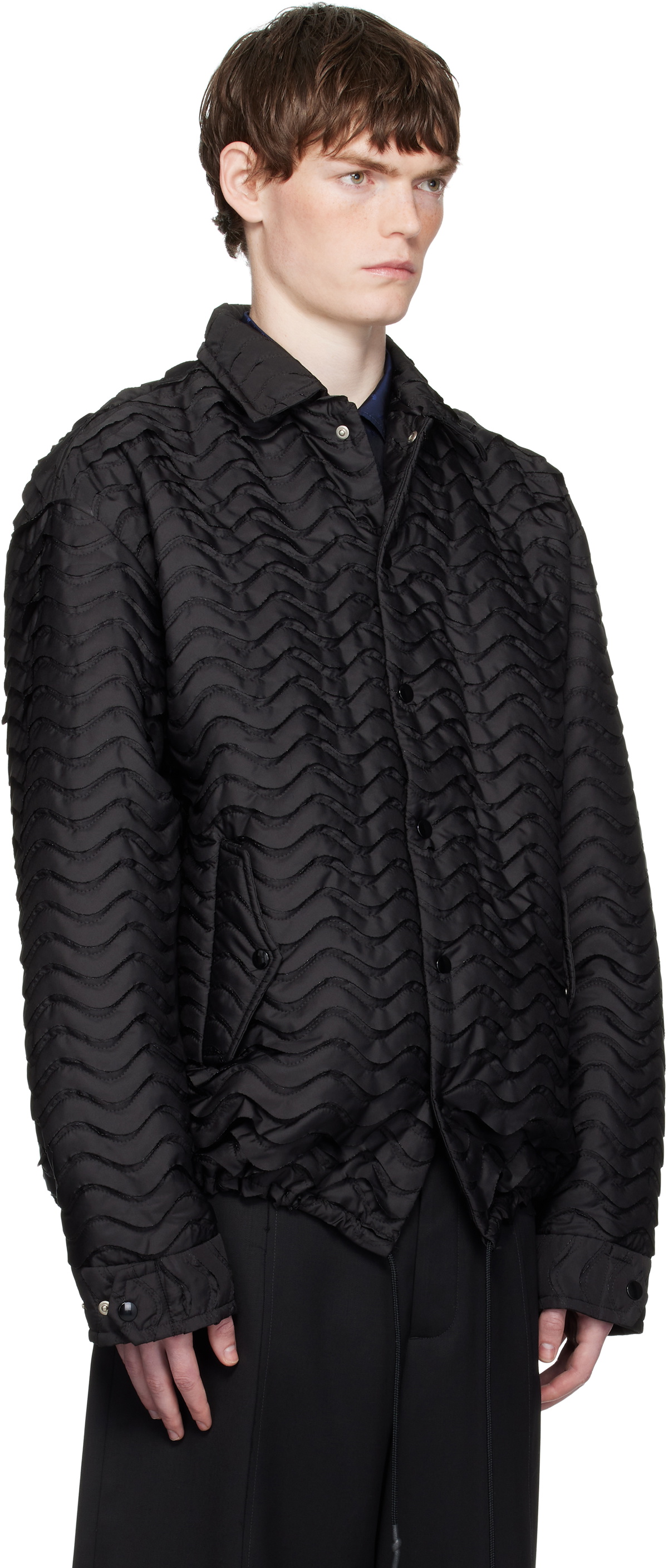 Toga Virilis Black Wave Quilting Jacket