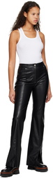 Hugo Black Slit Faux-Leather Pants