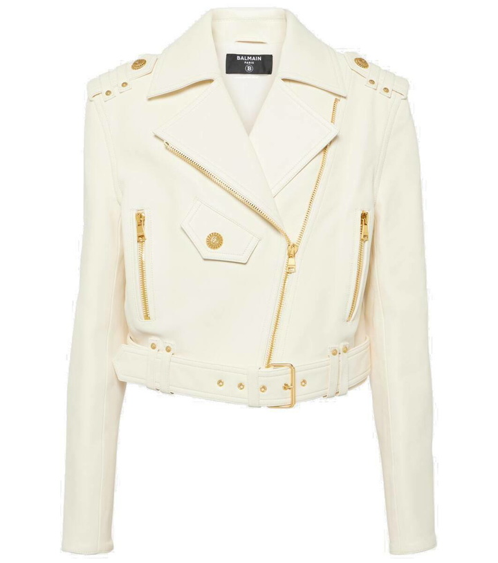 Photo: Balmain Leather biker jacket