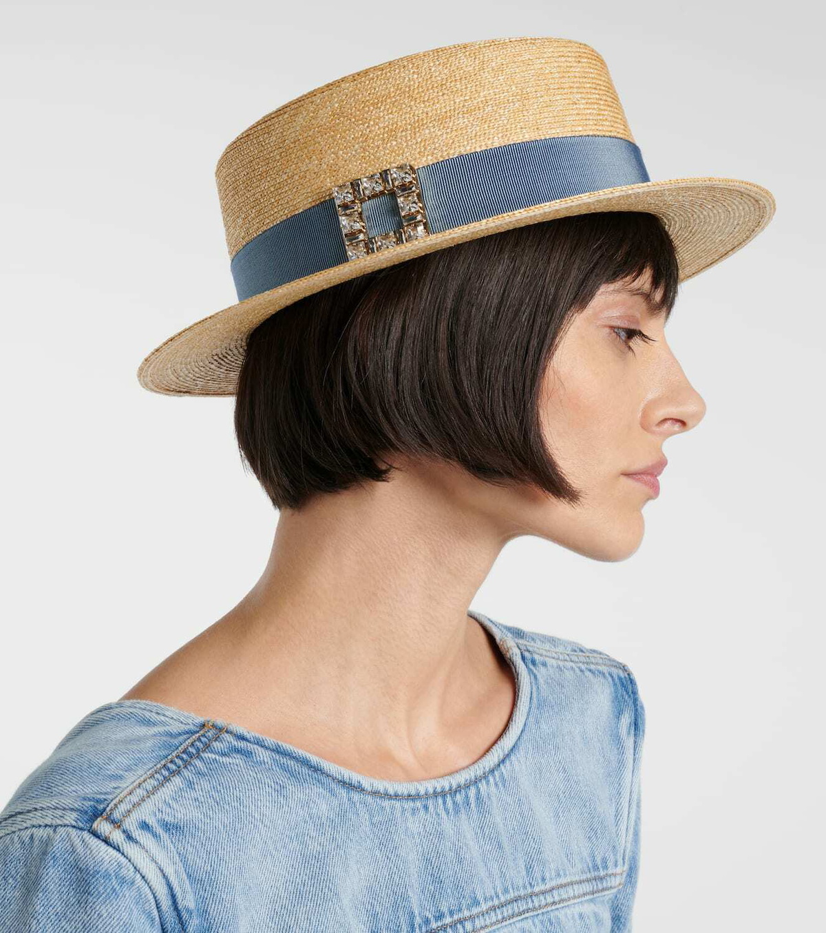 Roger Vivier Très Vivier straw boater hat