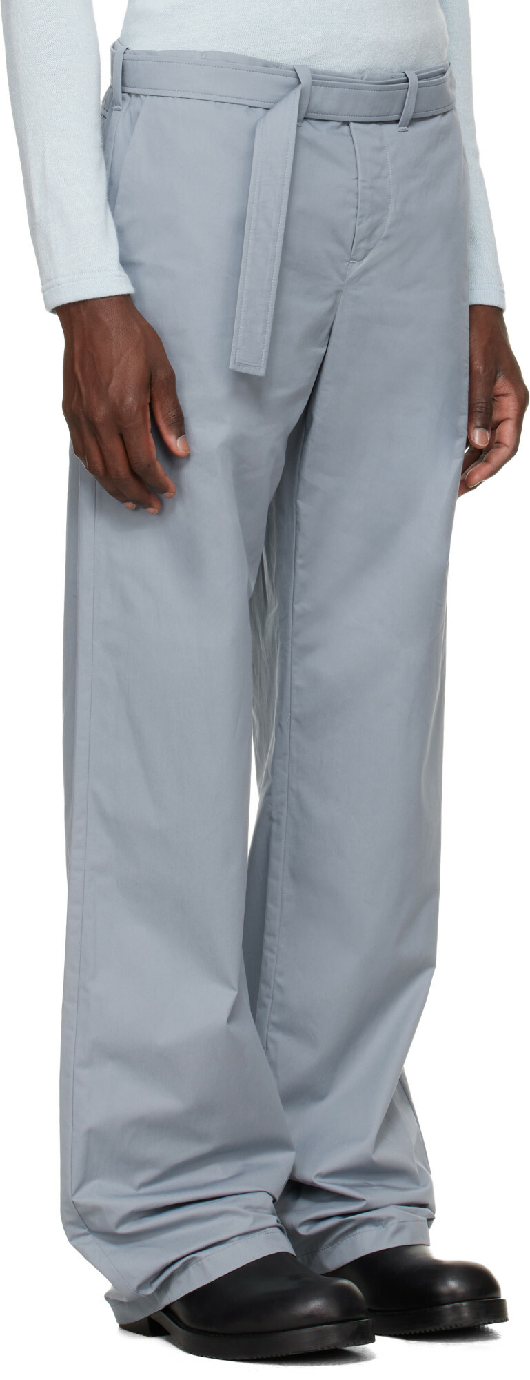 Rier Blue Cotton Utility Trousers
