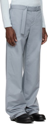 Rier Blue Cotton Utility Trousers