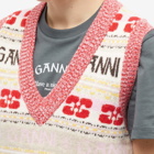 GANNI Women's Logo Wool Mix Vest in Multicolour