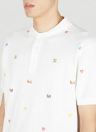 Graphic Embroidery Polo Shirt in White