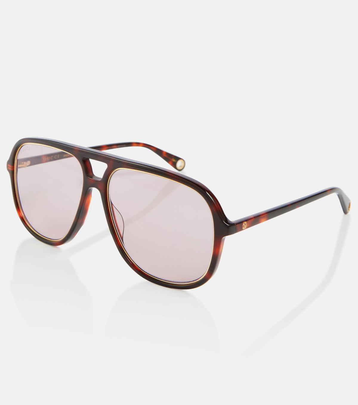 Gucci Brown Aviator Sunglasses Gucci GG1856S 002 Pilot Sunglasses Dark Havana - eye-oo.com main image 2